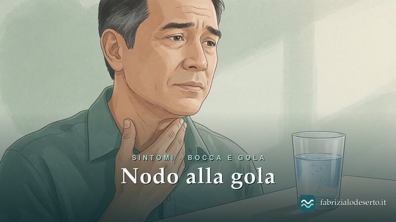 Uomo che si tocca la base del collo per la sensazione di nodo alla gola da ansia